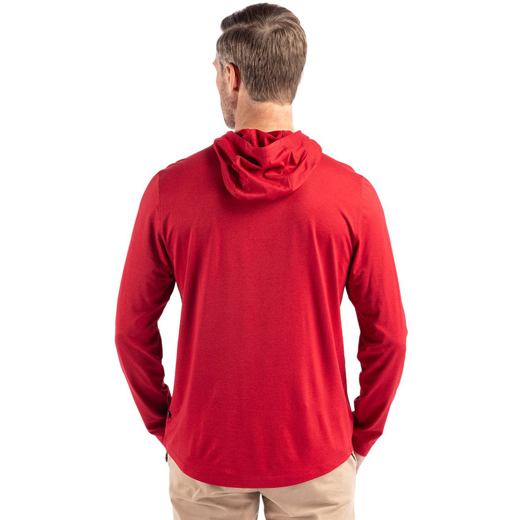 Cutter & Buck Men's Cardinal Red Coastline Epic Comfort Eco Recycled Hooded Shirt