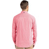 Cutter & Buck Men's Red/White Skyline Epic Confidence Recycled Gingham Long Sleeve Dress Shirt