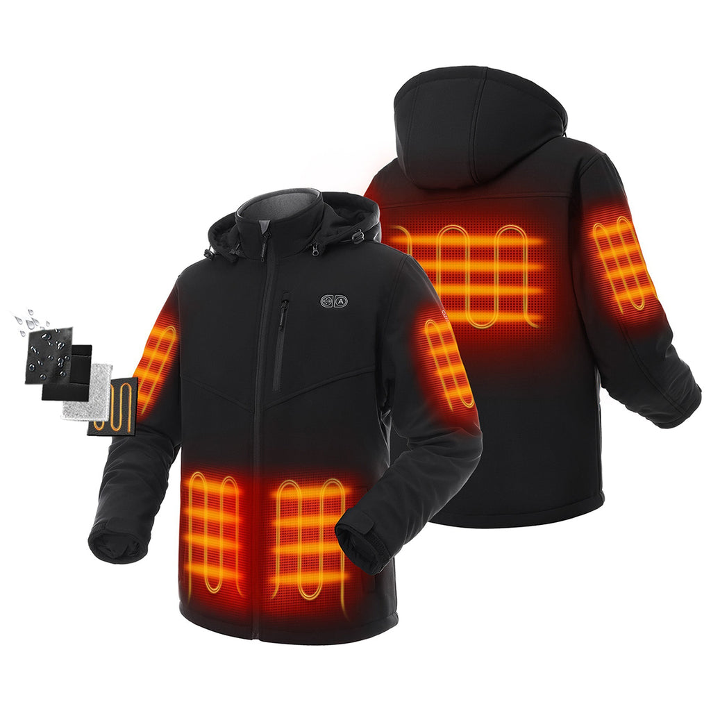 Ororo Men's Black 5-Zone Heated Jacket