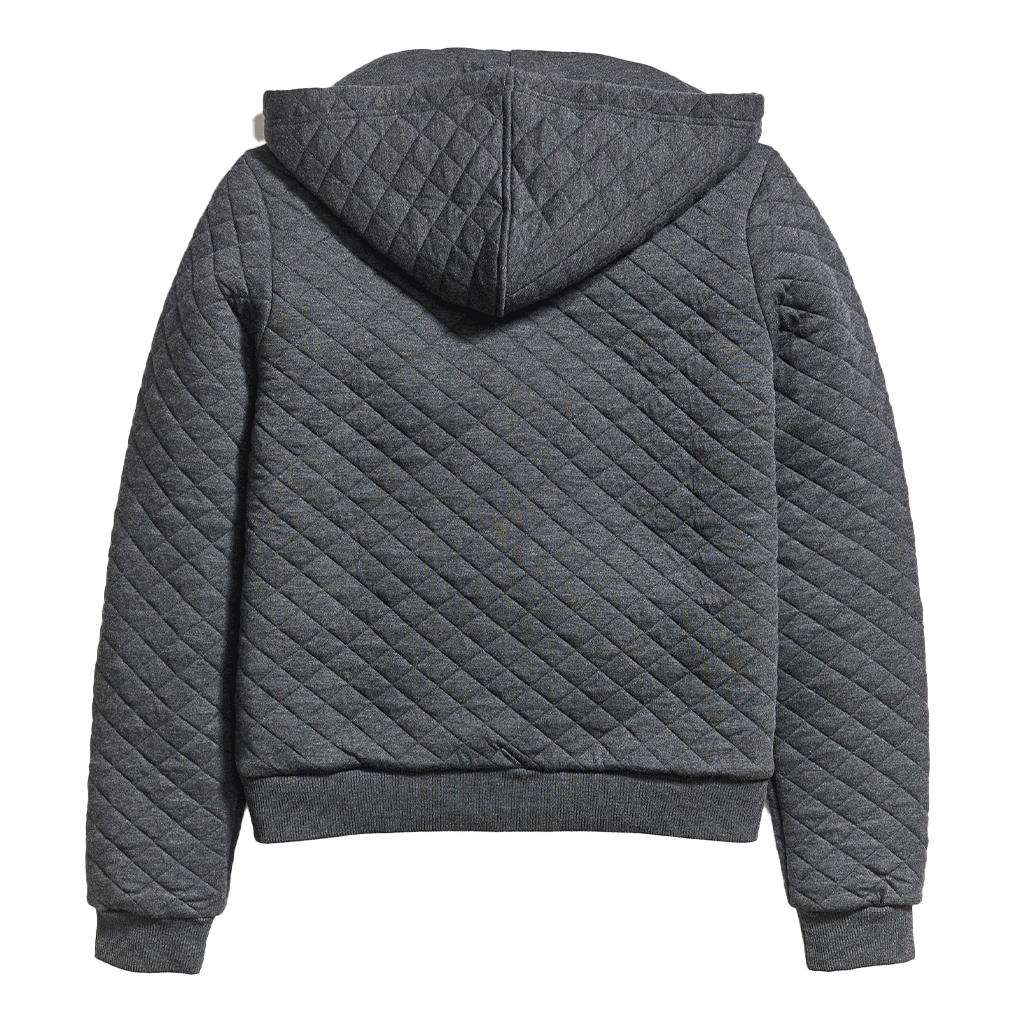 Marine Layer Women's Dark Heather Grey Corbet Quilted Full Zip Hoodie