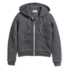 Marine Layer Women's Dark Heather Grey Corbet Quilted Full Zip Hoodie