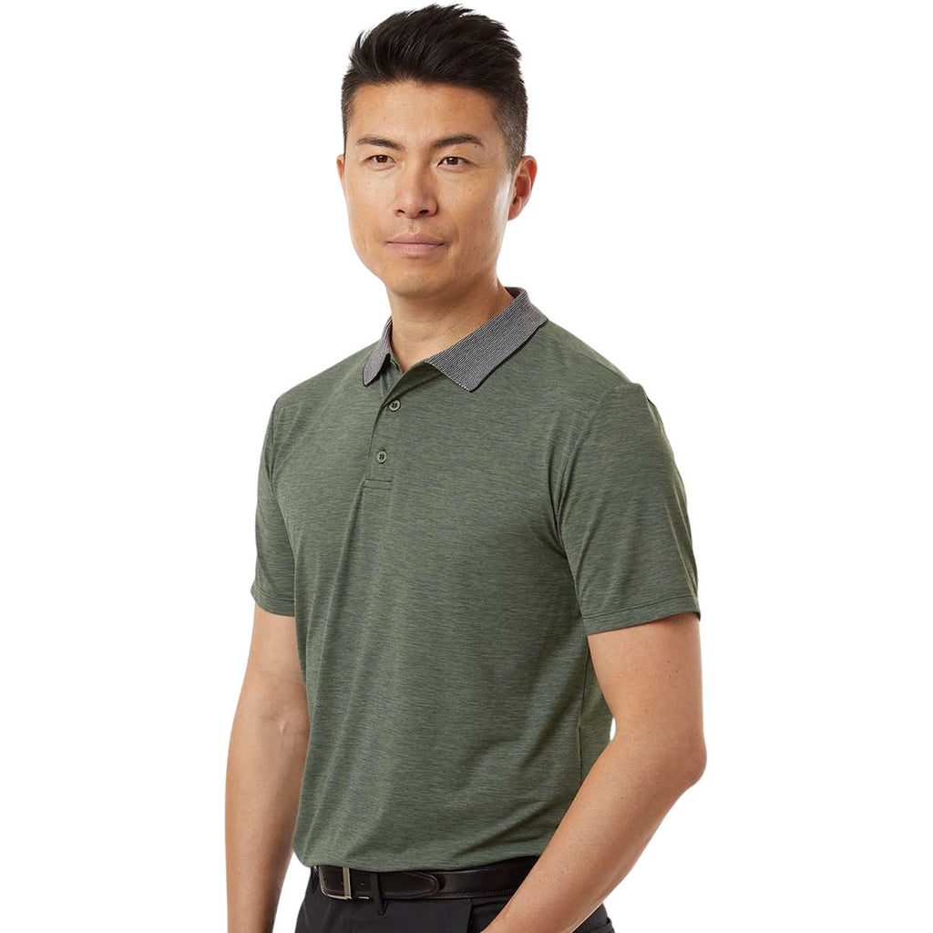 ANETIK Men's Dark Olive Heathered Transit Tech Polo