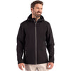 Clique Men's Black/Pure Slate Tempo Recycled Stretch Softshell Hooded Jacket