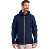 Clique Men's Dark Navy/Pure Slate Tempo Recycled Stretch Softshell Hooded Jacket