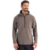 Clique Men's Pure Slate Powder Recycled Fleece Half Zip Hooded Pullover