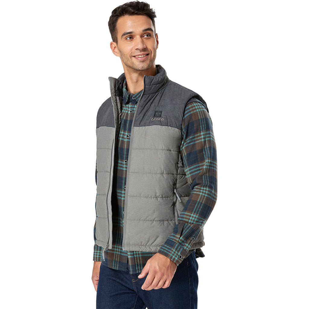 Ororo Men's Flecking Grey Classic Heated Vest