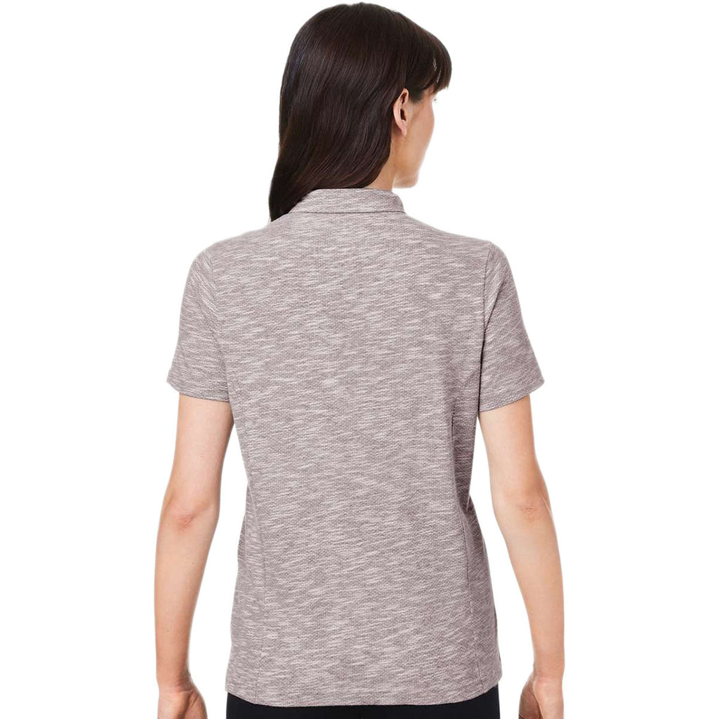 North End Women's Burgundy Heather Eclipse Jacquard Polo