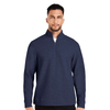 North End Men's Classic Navy Heather Spirit Textured Quarter-Zip Pullover
