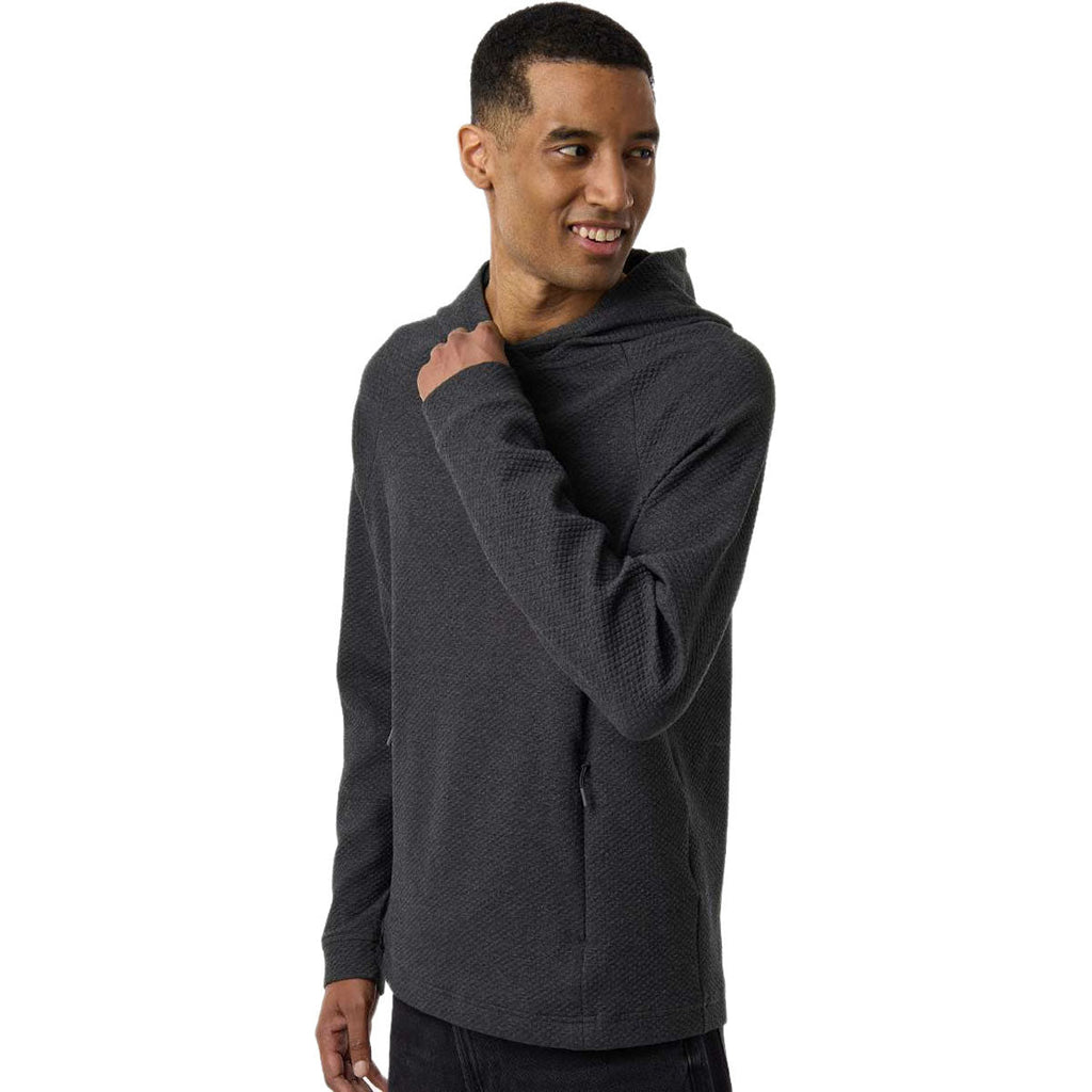 North End Men's Black Heather Spirit Textured Hooded Pullover