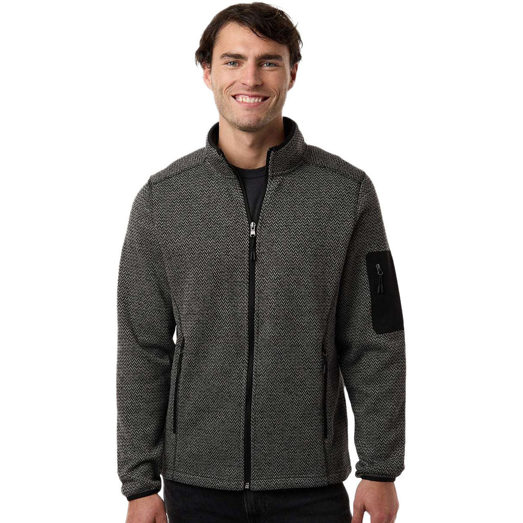 North End Men's Black/Grey Jasper Full-Zip Fleece Jacket
