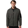 North End Men's Black/Grey Jasper Full-Zip Fleece Jacket