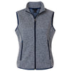 North End Women's Classic Navy/White Jasper Jacquard Fleece Vest