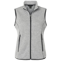 North End Women's Grey/White Jasper Jacquard Fleece Vest