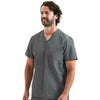 Onna Men's Dynamo Grey Limitless V-Neck Stretch Scrub Top