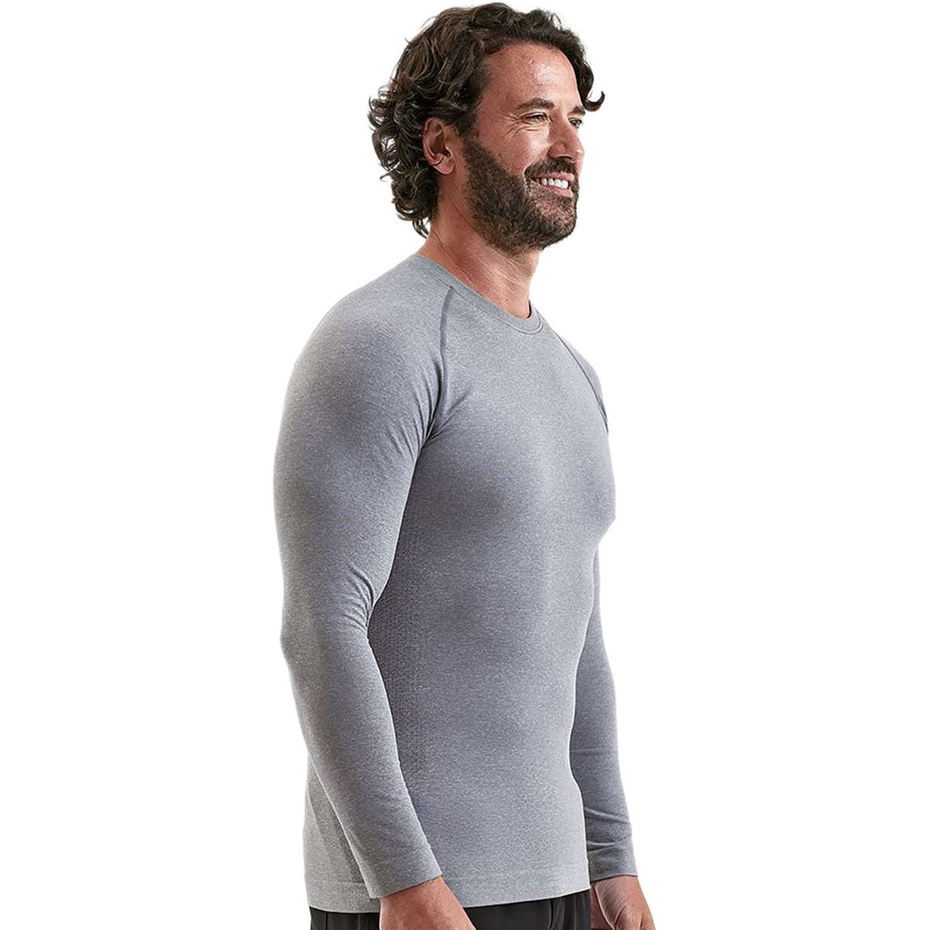 Onna Men's Heather Grey Unstoppable Long Sleeve Fresh Underscrub Base Layer T-Shirt
