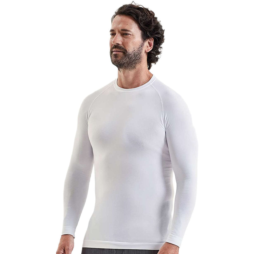 Onna Men's White Unstoppable Long Sleeve Fresh Underscrub Base Layer T-Shirt