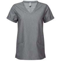 Onna Women's Dynamo Grey Invisible V-Neck Stretch Scrub Top