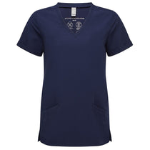 Onna Women's Navy Invisible V-Neck Stretch Scrub Top