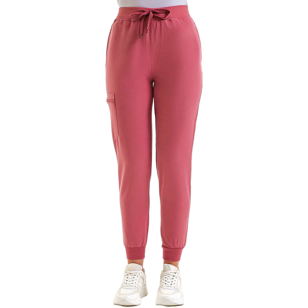 Onna Women's Calm Pink Energized Stretch Jogger Scrub Pants