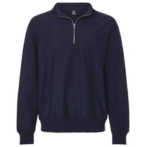 Hanes Unisex Athletic Navy Beefy Sweats Premium Heavyweight Quarter-Zip Sweatshirt