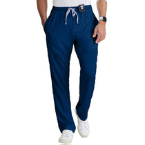 Barco Grey's Anatomy Men's Indigo Elastic Waistband With Contrast Drawcord Evan Scrub Pant