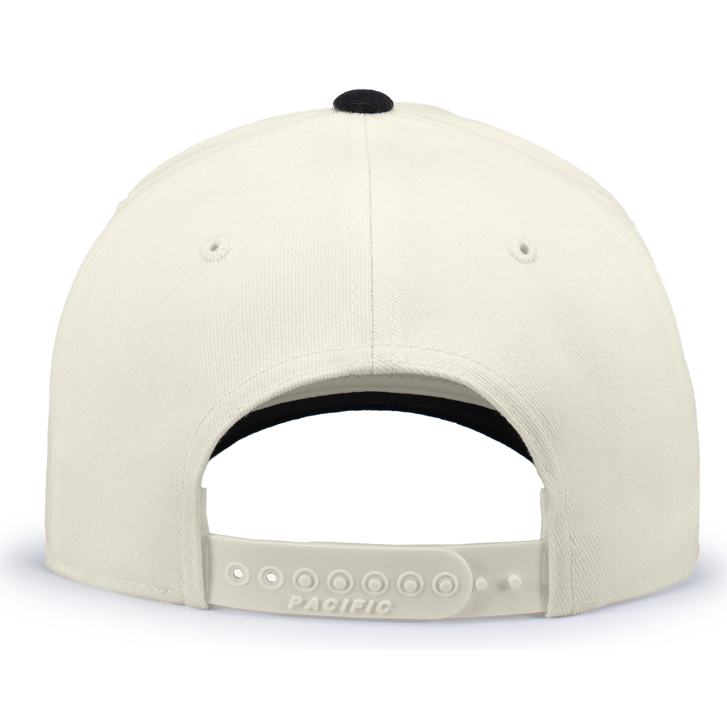 Pacific Headwear Vintage White/Black Heritage 5-Panel Snapback Cap
