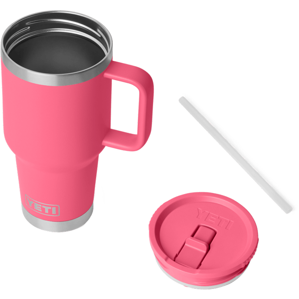 YETI Tropical Pink Rambler 30 oz Travel Straw Mug with Color-Matched Straw Lid