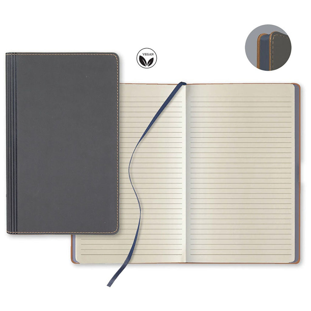 Castelli Grey Vegan ECO Medio Lined Ivory Page Journal