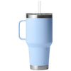 YETI Big Sky Blue Rambler 35 oz Mug with Straw Lid