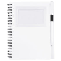 Bullet White 5.5'' x 7'' FSC Mix Star Spiral Notebook with Pen