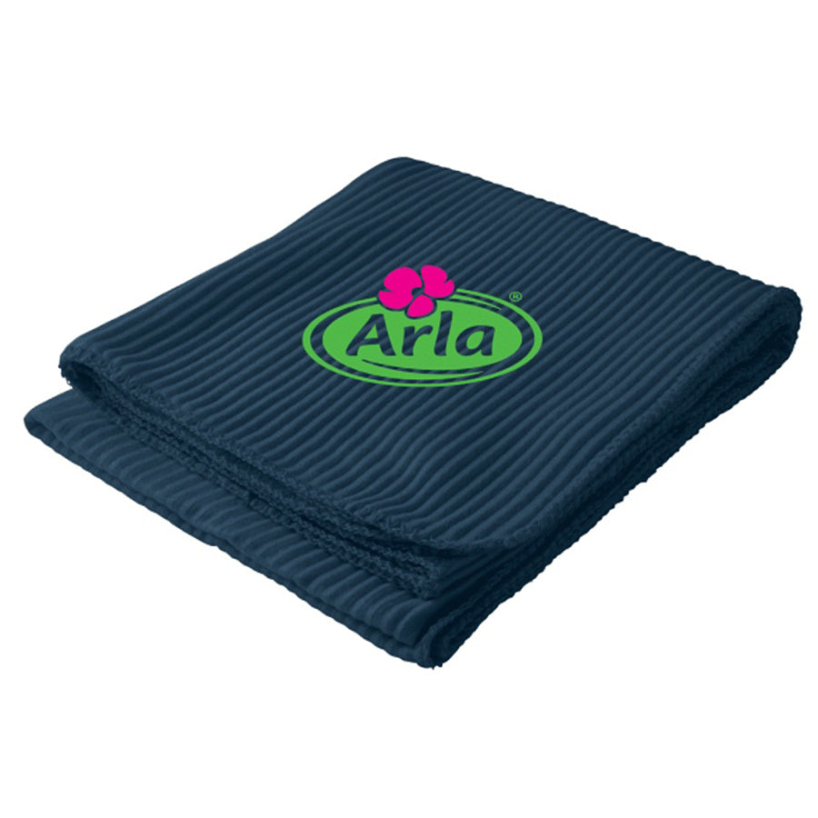 Bullet Navy Ribbed Fleece Blanket