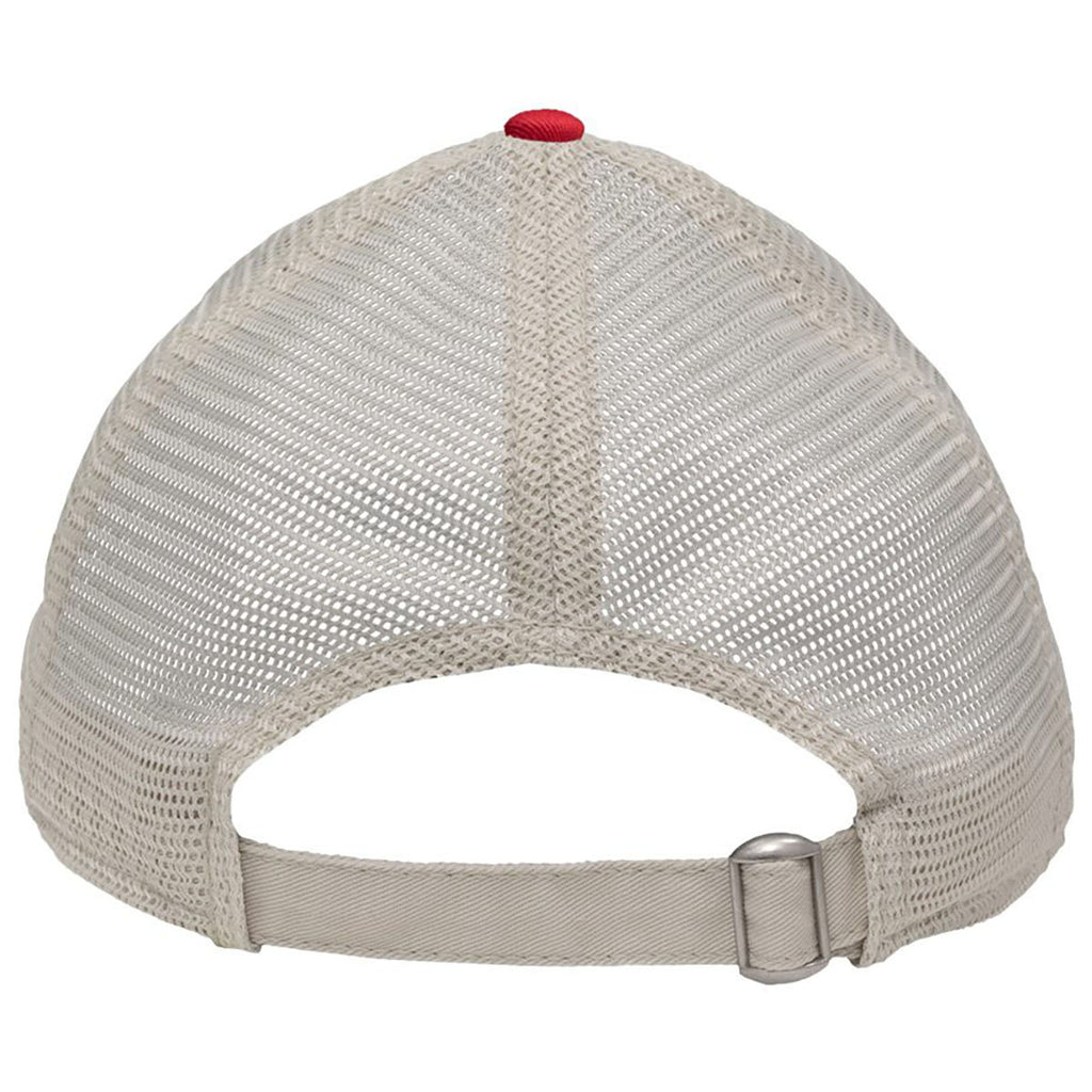 Sportsman Red/Stone Mesh Dad Hat Fit