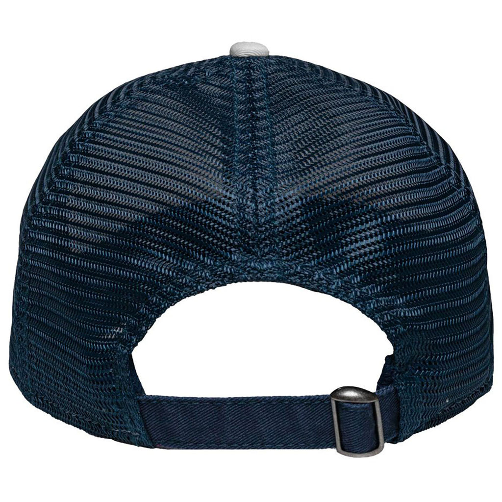 Sportsman White/Navy Mesh Dad Hat Fit