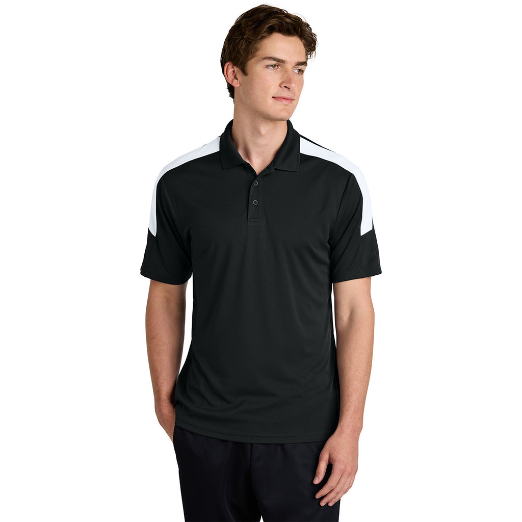 Sport-Tek Men's Black/ White Competitor United Polo