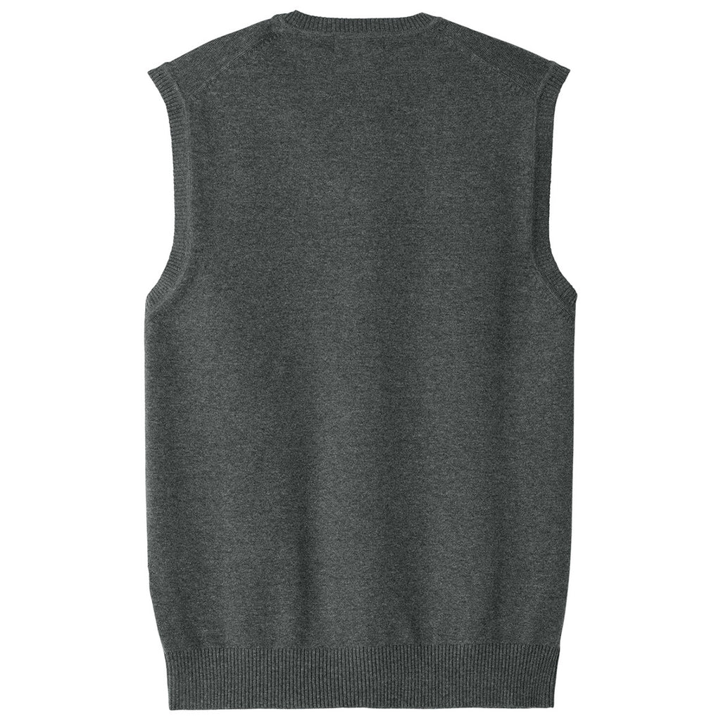 Port Authority Men's Charcoal Heather Easy Care Sweater Vest