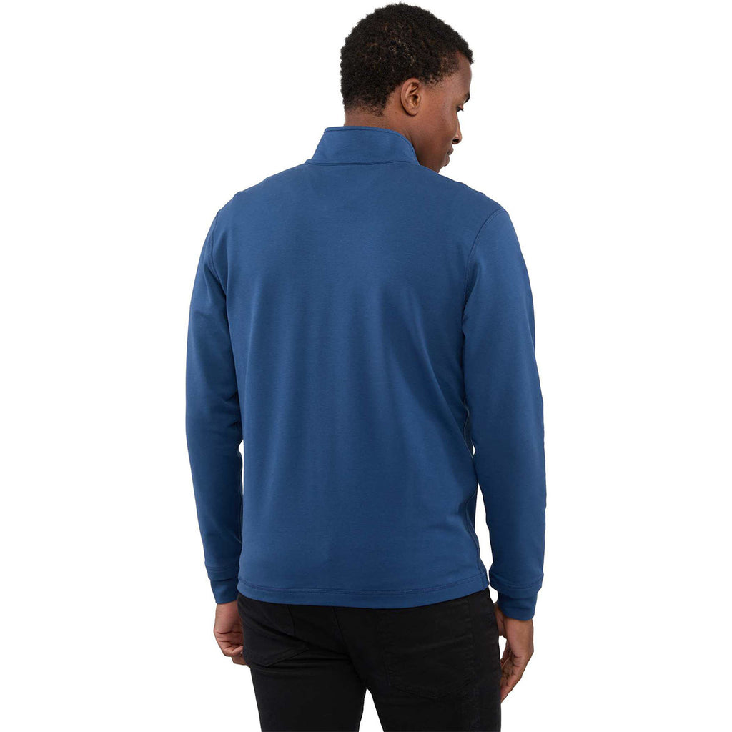 Elevate Men's River Blue Lyon Eco Stretch Knit Full Zip Lightweight Jacket