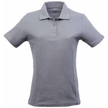 Elevate Women's Steel Grey Palo Short Sleeve 100% Cotton Pique Polo