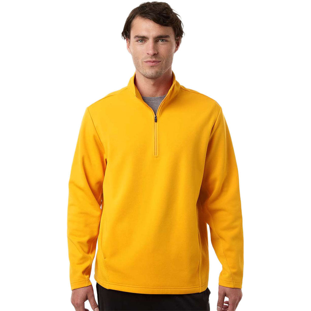 Team 365 Unisex Sport Athletic Gold Squad Cadet Quarter-Zip Tech Fleece Pullover
