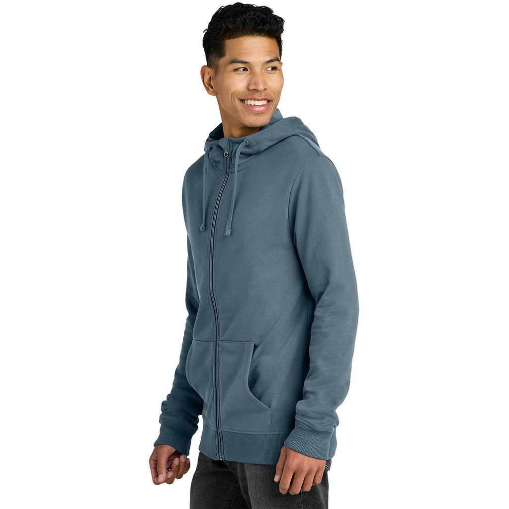 tentree Men's Vintage Blue Organic Cotton Fleece Full-Zip Hoodie