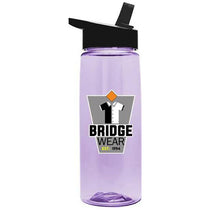 Garyline Transparent Lilac Flair Tritan Bottle with Flip-Straw Lid - 26 oz.