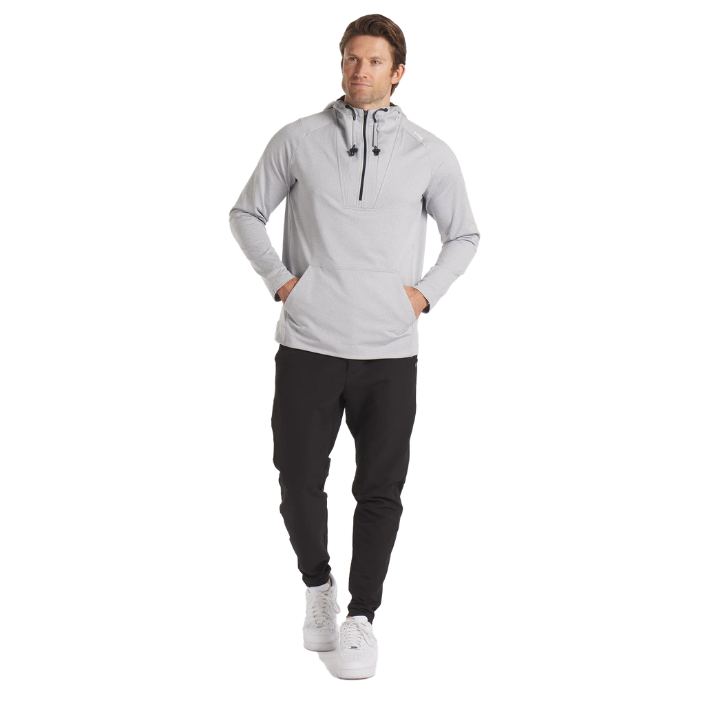 UNRL Men's Heather Gray Crossover Half-Zip Hoodie