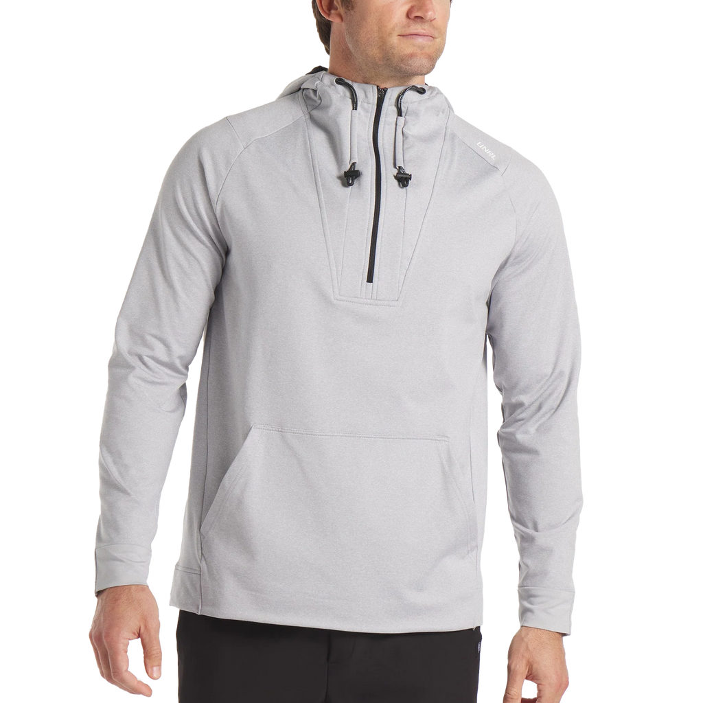 UNRL Men's Heather Gray Crossover Half-Zip Hoodie