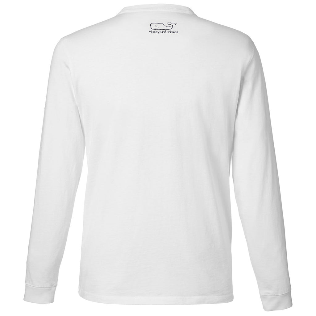 Vineyard Vines Unisex White Cap/ Blue Blazer Long Sleeve Pocket T-Shirt