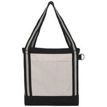 Koozie Group Black V Natural Striped Recycled Cotton Boat Tote