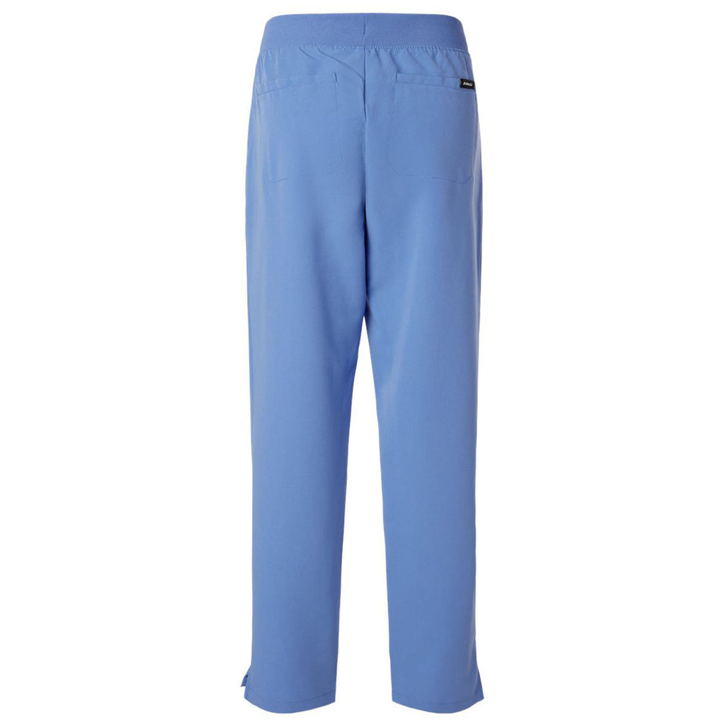 Jaanuu Women's Ceil Blue Xenos Essential Knit-Waist Scrub Pants