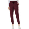 Jaanuu Women's Burgundy Silex Knit-Waist Scrub Joggers