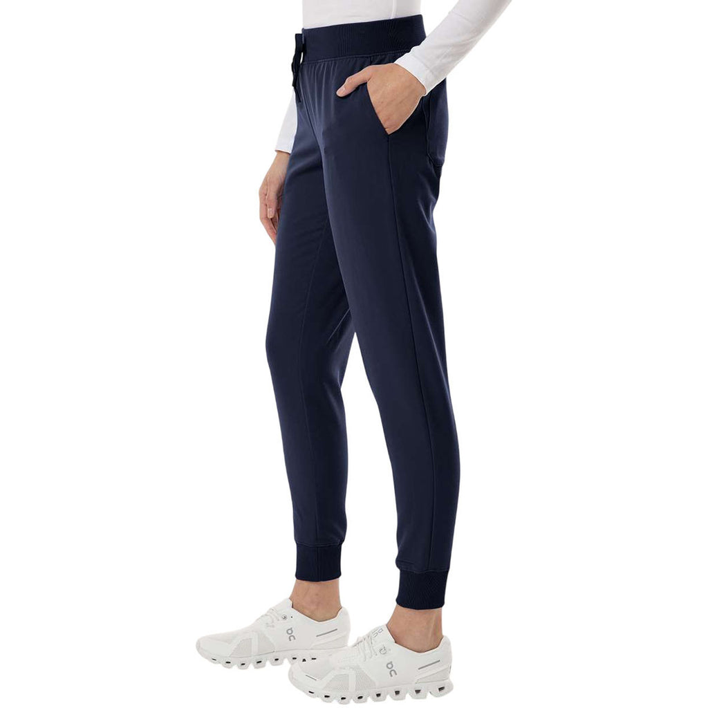 Jaanuu Women's Midnight Navy Silex Knit-Waist Scrub Joggers