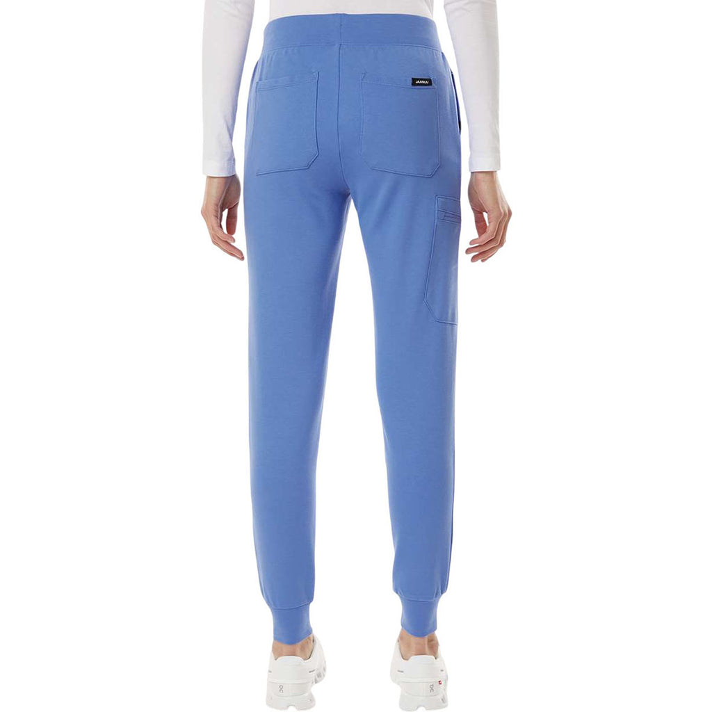 Jaanuu Women's Ceil Blue Rubi Ultrasoft Scrub Joggers