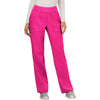 Cherokee Women's Electric Pink Workwear Revolution Mid Rise Pull-on Cargo Pant