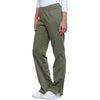 Cherokee Women's Olive Workwear Revolution Mid Rise Pull-on Cargo Pant